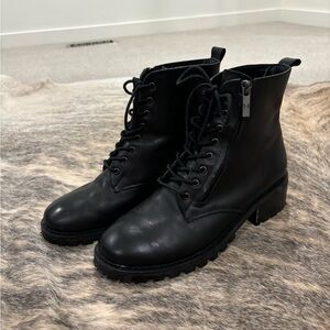 Halston Black Zipper Boots